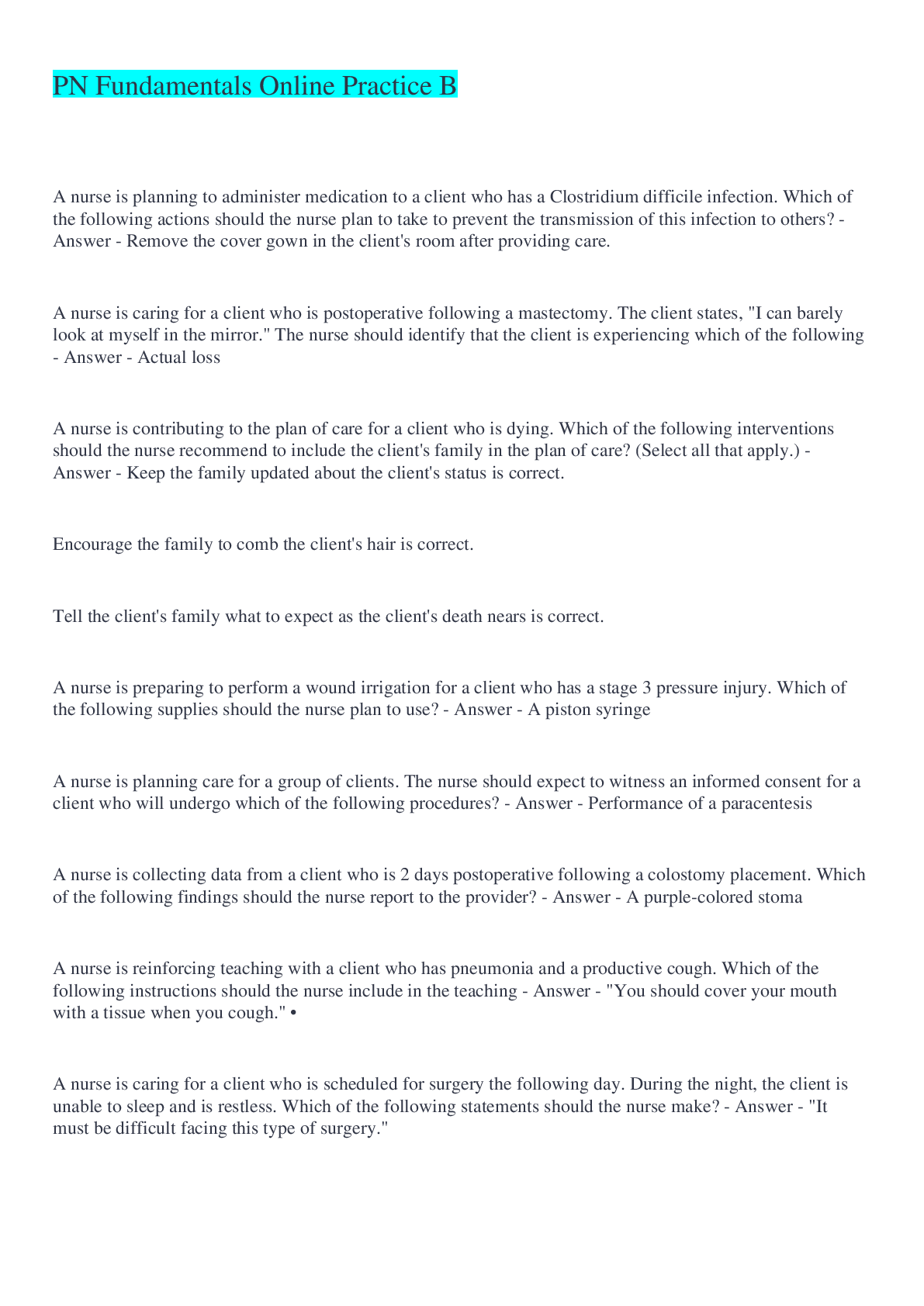 Preview image of PN Fundamentals Online Practice  B document